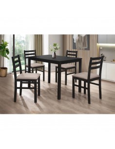 Set mesa + 4 sillas SEATTLE negro