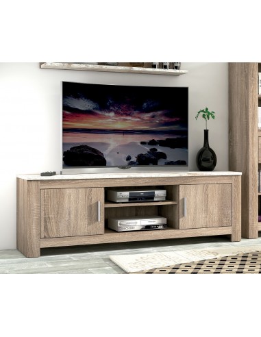 Mueble TV bajo 2 puertas RONCAL trufa