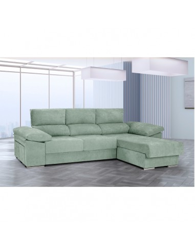 Chaise longue deslizante IRIS verde claro reversible