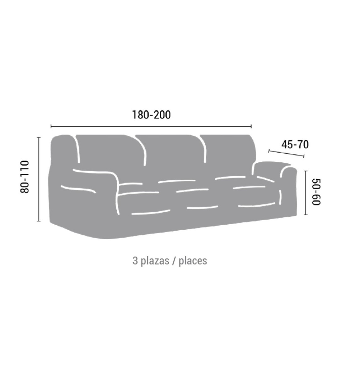 Funda De Sofá Elástica Vega, Marfil. Funda Para Sofá De 3 Plazas